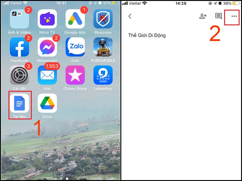 Truy cập vào ứng dụng Google Docs