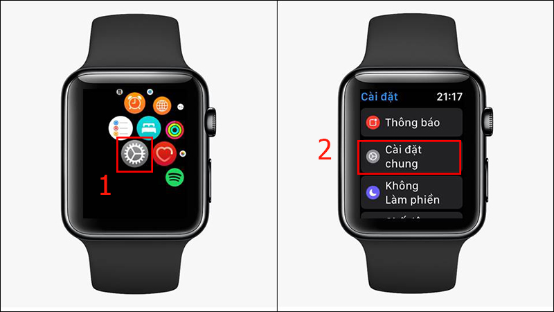 Truy cập vào cài đặt của Apple Watch