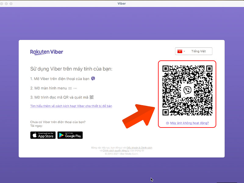 Mở ứng dụng Viber trên MacBook