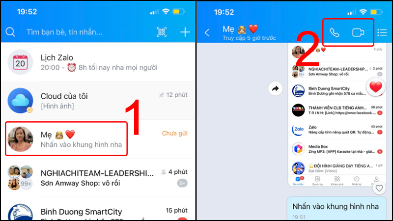 Cách gọi thoại, gọi video trên Zalo