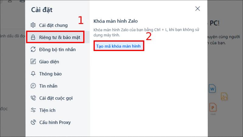 Chọn Riêng tư & bảo mật
