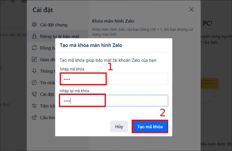 Nhập mã khóa