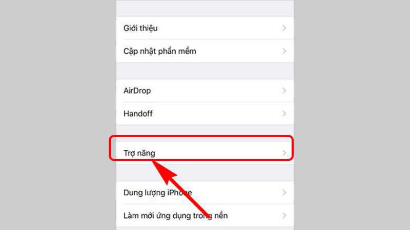 Chọn thanh Trợ năng