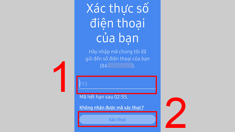 Xác thực tài khoản qua số điện thoại