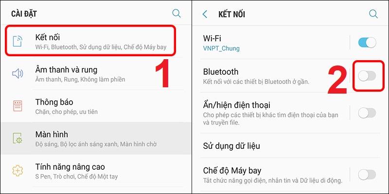 Tắt Bluetooth ở kết nối
