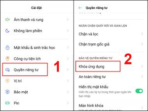 Chọn Khóa ứng dụng
