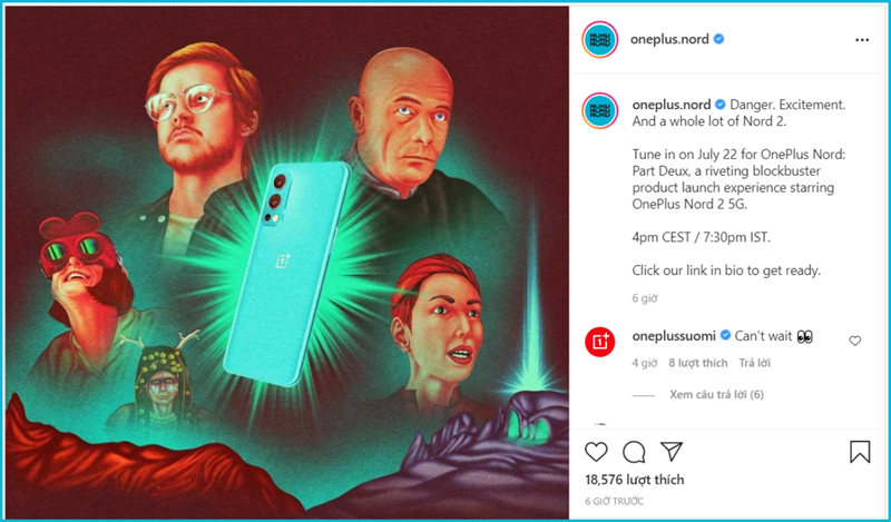 OnePlus khoe ảnh mặt sau của Nord 2 trên Instagram OnePlus khoe ảnh mặt sau của Nord 2 trên Instagram
