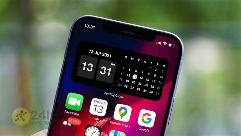 Cách cài đồng hồ lật cho iPhone hiển thị cả lịch Cách cài đồng hồ lật cho iPhone hiển thị cả lịch