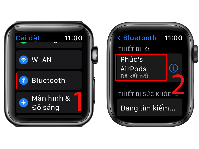 Kết nối AirPods mới với Apple Watch thông qua Bluetooth