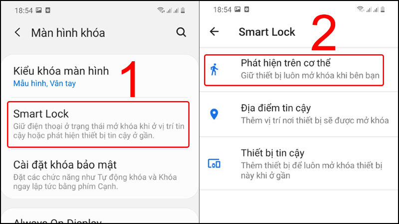 Thao tác trong Smart Lock