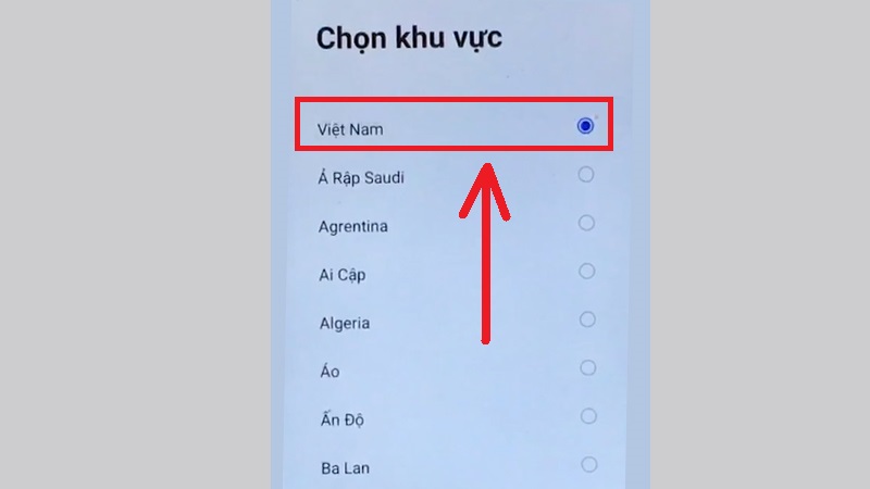Chọn khu vực Việt Nam