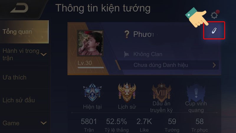 Chọn vào Biểu tượng hình cây bút Chọn vào Biểu tượng hình cây bút