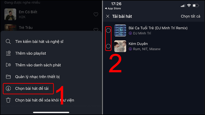 Chọn bài hát để tải