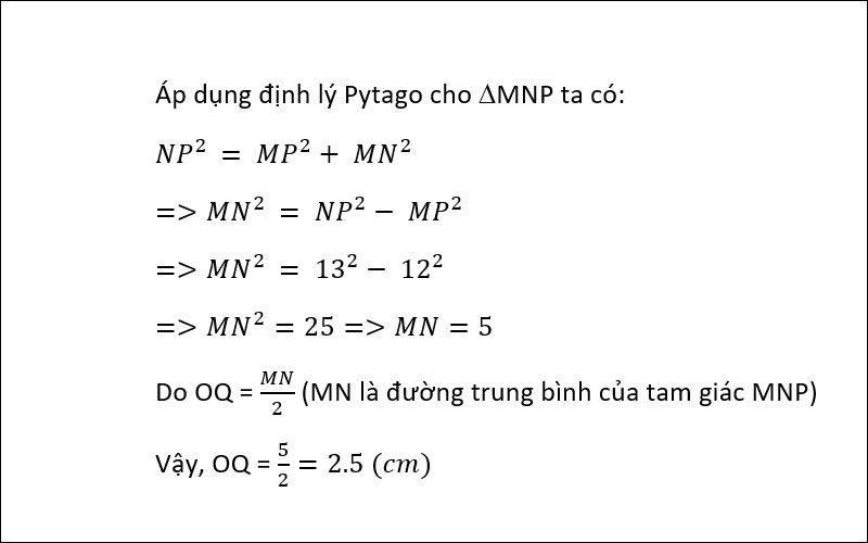 Tính độ dài OQ