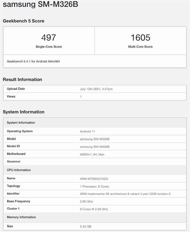 Galaxy M32 5G lộ cấu hình: Chạy Dimensity 720 và hỗ trợ One UI 3.0 Galaxy M32 5G lộ cấu hình: Chạy Dimensity 720 và hỗ trợ One UI 3.0