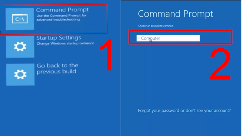 Đăng nhập vào Command Prompt