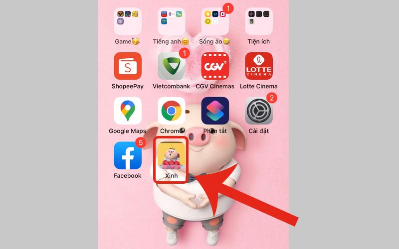 Xem kết quả thay đổi biểu tượng ứng dụng