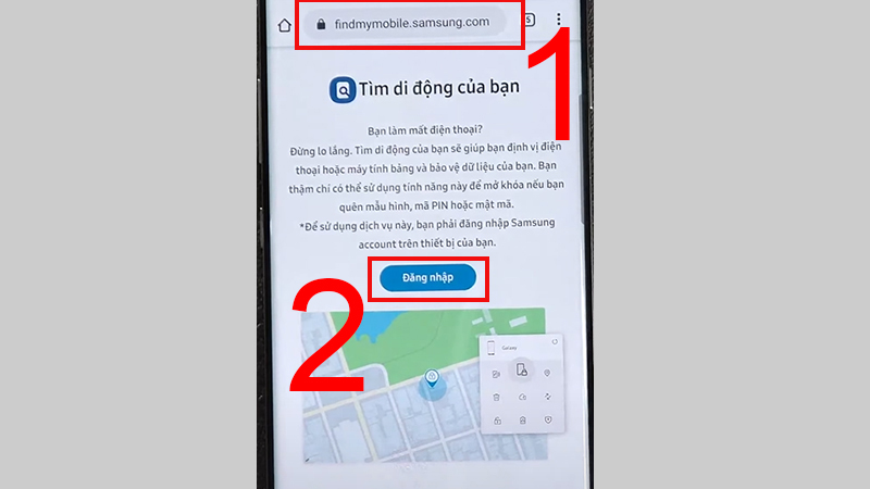 Đăng nhập vào Find my Mobile