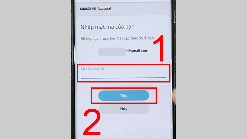 Nhập mật khẩu xác thực