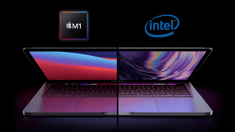 MacBook sử dụng chip Intel và Apple M1