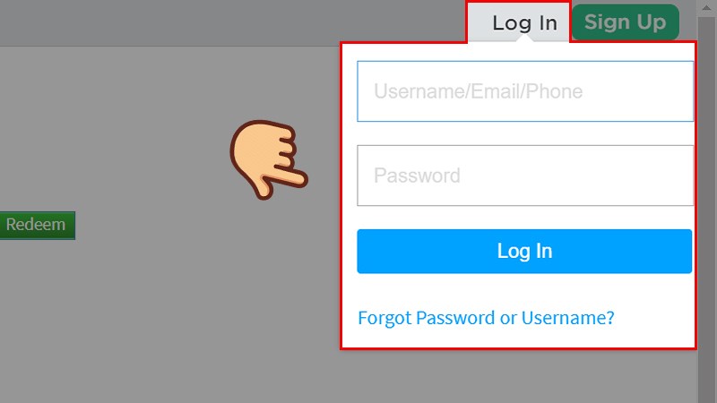 Chọn Log in và đăng nhập vào tài khoản Chọn Log in và đăng nhập vào tài khoản