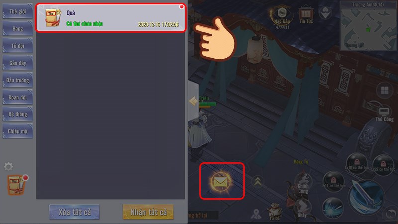 Phần thưởng sẽ được gửi vào Thư của bạn, hãy vào game để nhận nhé! Phần thưởng sẽ được gửi vào Thư của bạn, hãy vào game để nhận nhé!