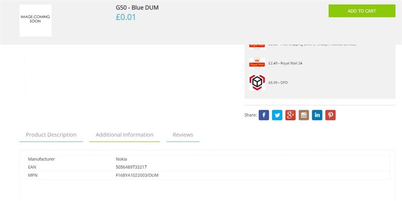 Nokia G50 lộ diện Nokia G50 lộ diện