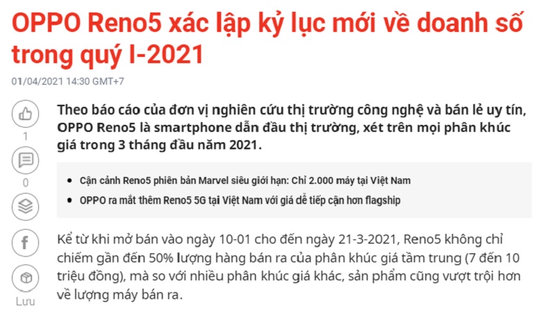 OPPO Reno6 sẽ tiếp tục duy trì thành công của Reno5, bởi vì... OPPO Reno6 sẽ tiếp tục duy trì thành công của Reno5, bởi vì...
