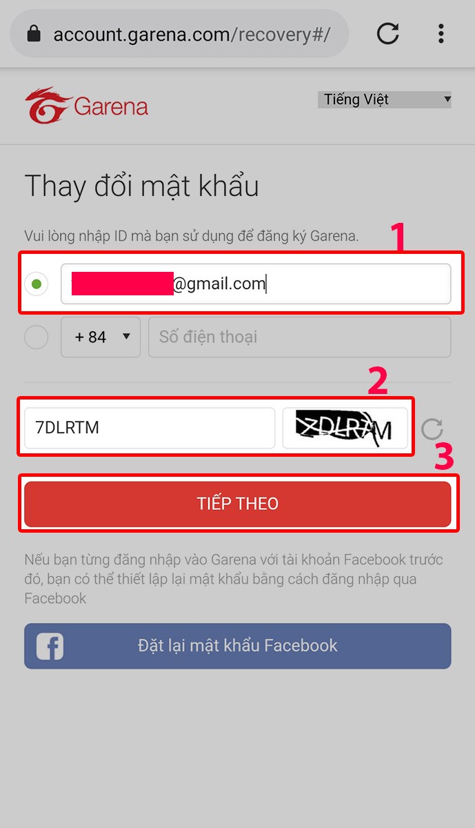 Nhập địa chỉa Email, mã xác thực và chọn Tiếp theo Nhập địa chỉ Email, mã xác thực và chọn Tiếp theo