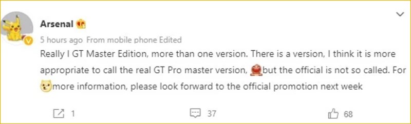 Leaker Arsenal thông tin về Realme GT Master Edition Leaker Arsenal thông tin về Realme GT Master Edition