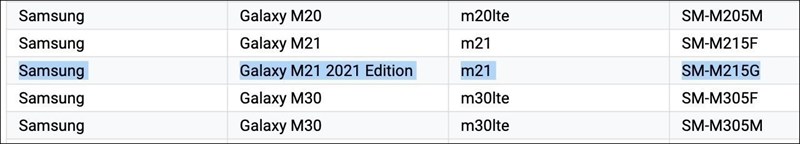 Galaxy M21 (2021) được liệt kê trên Google Play Console Galaxy M21 (2021) được liệt kê trên Google Play Console