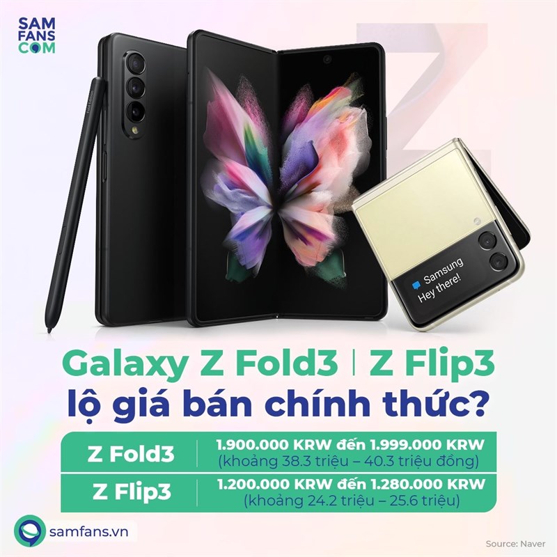 Z Fold3 và Z Flip3 lộ giá bán cực HOT, Samsung quyết tâm thống lĩnh thị trường smartphone màn hình gập Z Fold3 và Z Flip3 lộ giá bán cực HOT, Samsung quyết tâm thống lĩnh thị trường smartphone màn hình gập