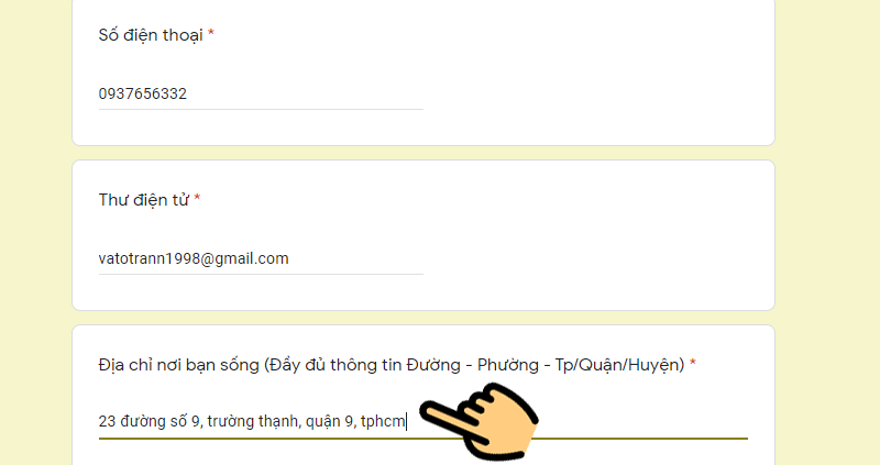 Điền SĐT, Email, Địa chỉ Điền SĐT, Email, Địa chỉ