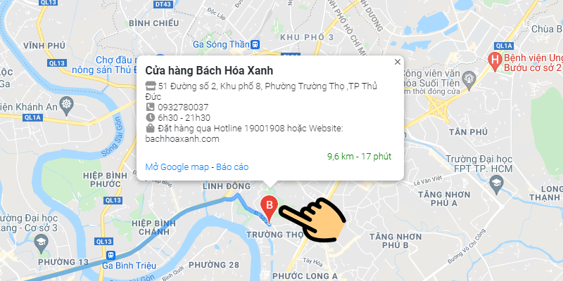 Vị trí chính xác điểm bán hàng Vị trí chính xác điểm bán hàng