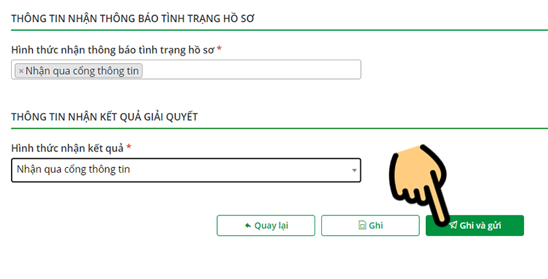 Chọn mục Nhận qua cổng thông tin Chọn mục Nhận qua cổng thông tin