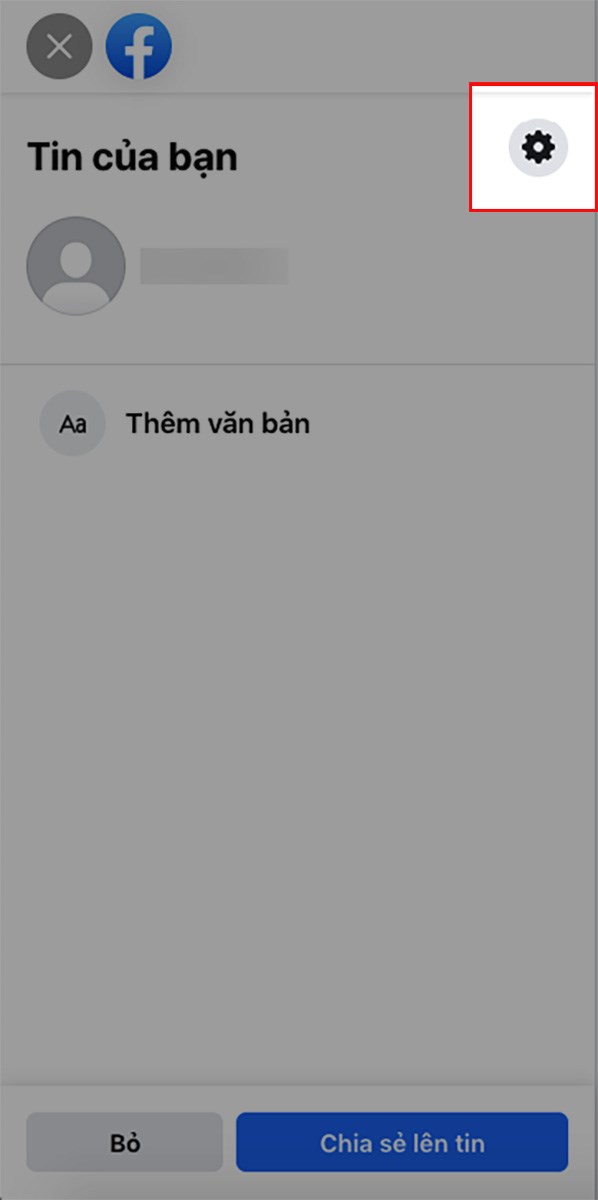 Nhấn vào biểu tượng bánh răng ở mục Tin của bạn Nhấn vào biểu tượng bánh răng ở mục Tin của bạn
