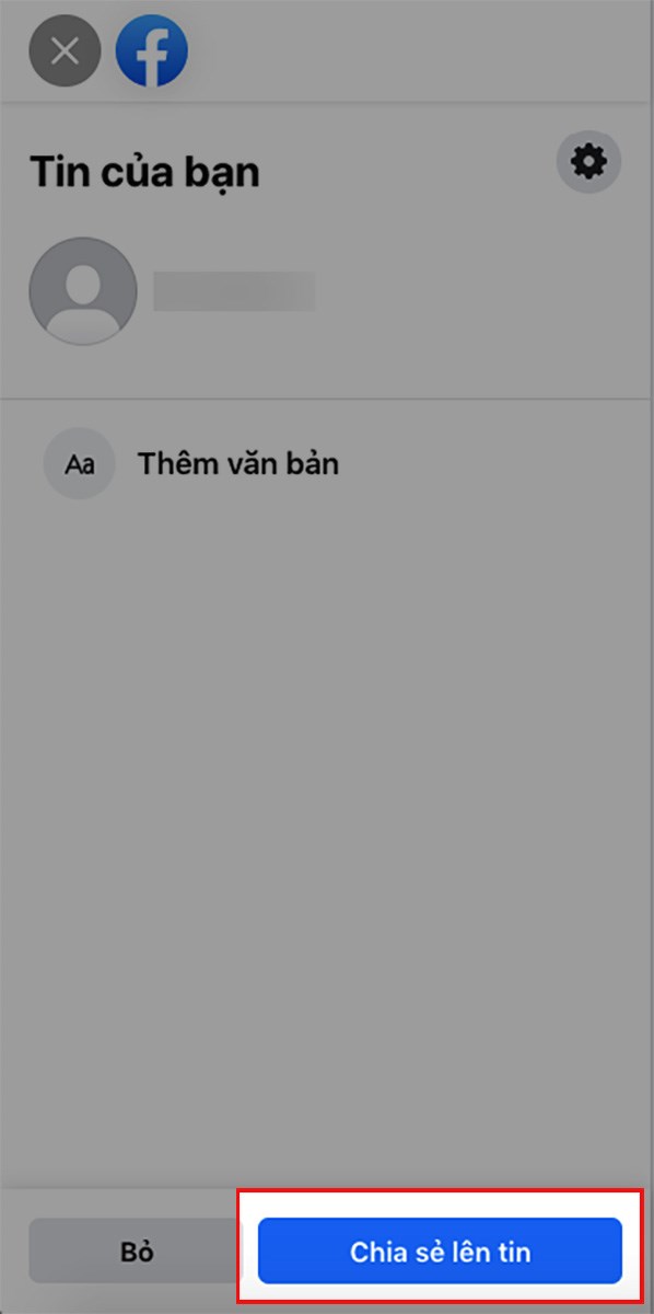 Chọn Chia sẻ lên tin Chọn Chia sẻ lên tin