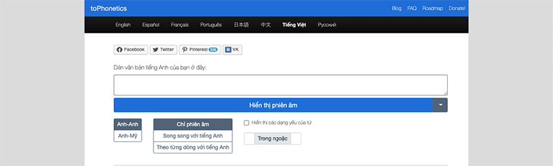 Trang web phiên âm tiếng Anh - toPhonetics Trang web phiên âm tiếng Anh - toPhonetics