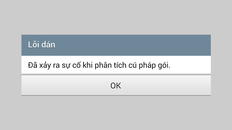 Lỗi có vấn đề với việc dịch gói