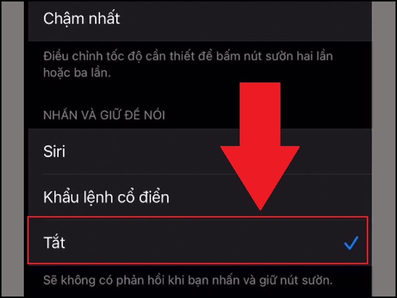 Tắt kích hoạt Voice Control khi nhấn đè nút Sườn