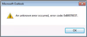 Mã lỗi Error code 0x80070057