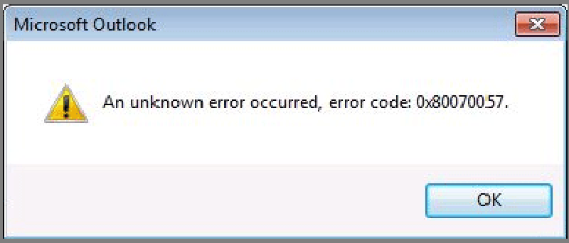 Mã lỗi Error code 0x80070057