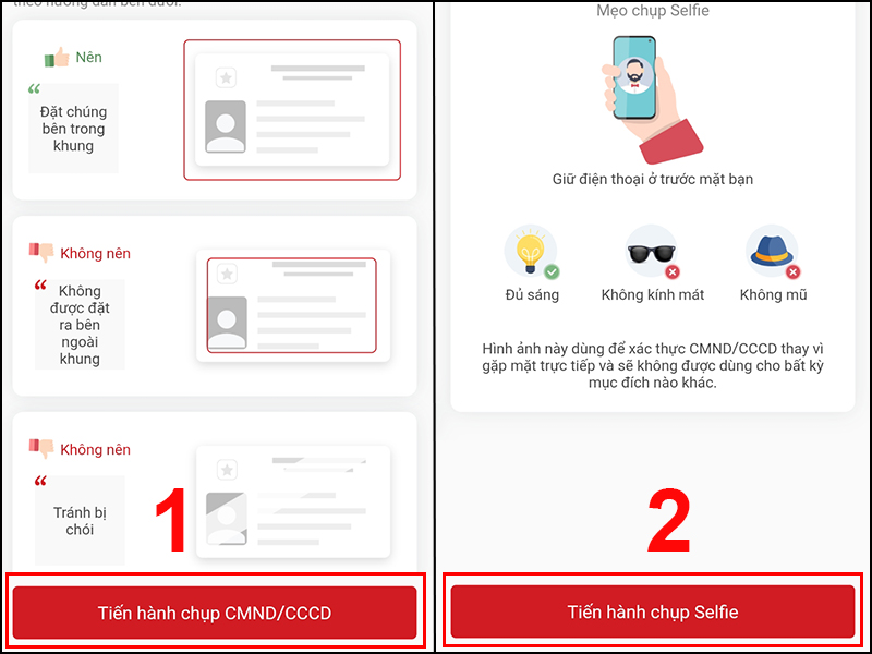 Chụp CMND/CCCD và chụp hình Selfie
