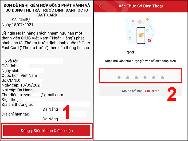 Nhập mã xác thực