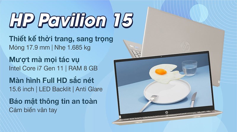 Laptop HP Pavilion 15 eg0504TU i7 1165G7/8GB/512GB/Win10 Laptop HP Pavilion 15 eg0504TU i7 1165G7/8GB/512GB/Win10