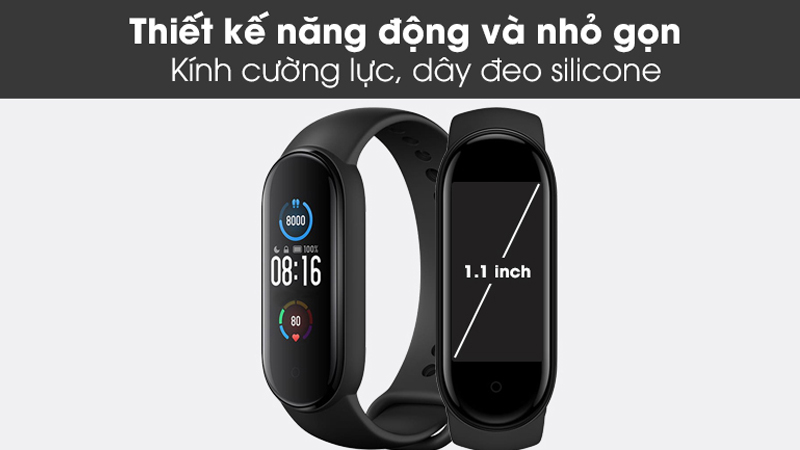 Xiaomi Mi Band 5 có thiết kế năng động, trẻ rung