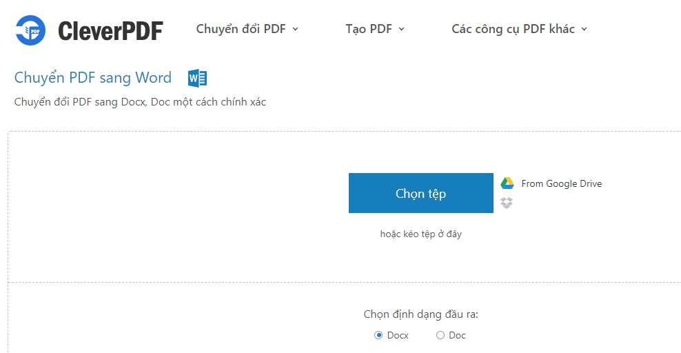 Top trang web chuyển đổi (convert) PDF sang word online không lỗi font tốt nhất 1