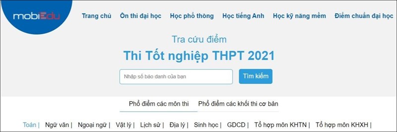 Tra cứu điểm thi và tham khảo phổ điểm từng môn/ nhóm môn tại https://diemthi.mobiedu.vn/ Tra cứu điểm thi và tham khảo phổ điểm từng môn/ nhóm môn tại https://diemthi.mobiedu.vn/