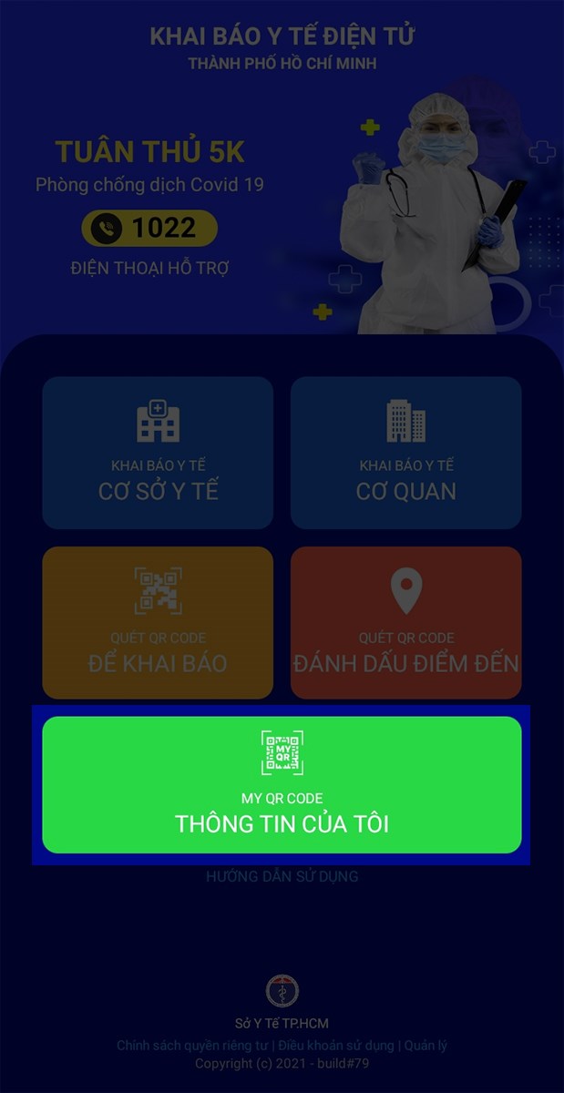 Chọn mục Thông tin của tôi Chọn mục Thông tin của tôi