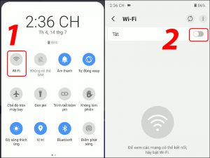 Bật kết nối WiFi